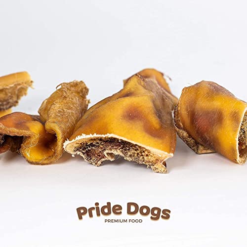 Rinderkopfhaut klein 8-12 cm 1kg - Premium Kausnack für Hunde von PrideDogs - Zahnpflege - Getreidefrei - 100% Rind Natur Leckerli