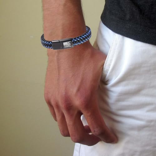 Pulsera ForeverWill con Estrella de David y Bandera USA Azul miniatura 3