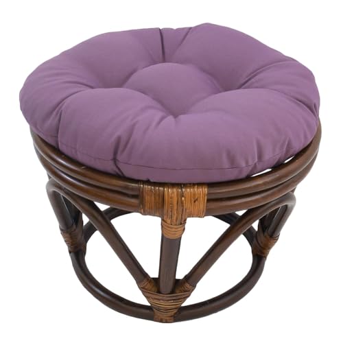 International-Caravan-Furniture-Piece-Rattan-Footstool-with-Twill-Cushion International Caravan Furniture Piece Rattan Footstool with Twill Cushion