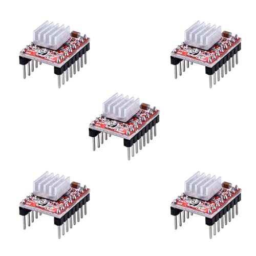 KEAcvise 5-Pack A4988 Stepper Motor Driver - High-Current Module with Heat Sink for 3D Printers (RepRap Mendel/Huxley) CNC Machines Robotics Arduino Projects