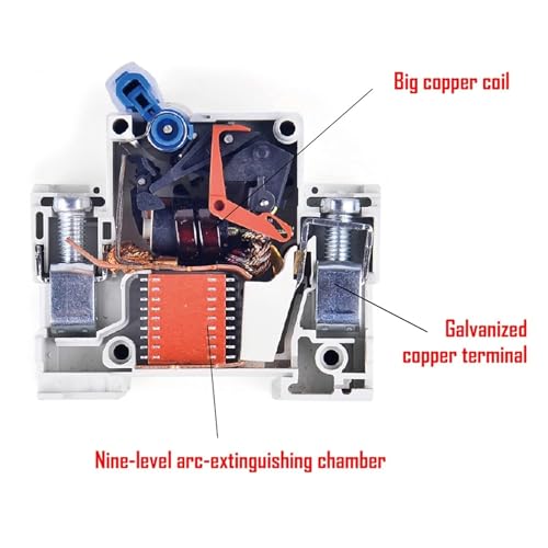 Interruptor de cortocircuito automático 24V 48V protector 80A tipo B AC DC 7