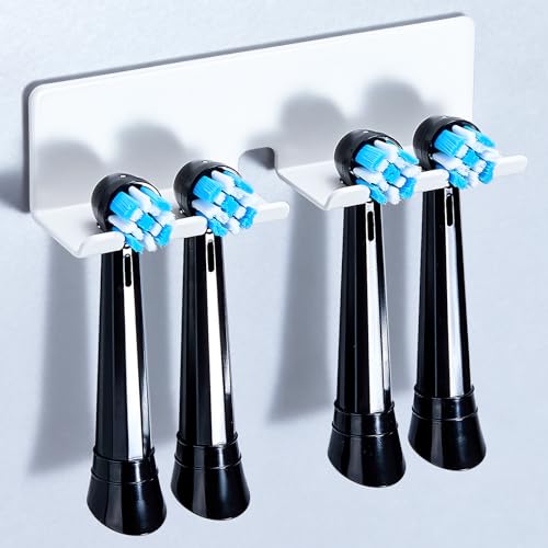GGQ Zahnbürstenhalter Elektrische Zahnbürste - Zahnbürstenhalter Wand Ohne Bohren, Aufsteckbürsten Halter, Elektrische Zahnbürste Halterung, Selbstklebend Zahnbürstenkopf Halter (Weiß, Groß) 1