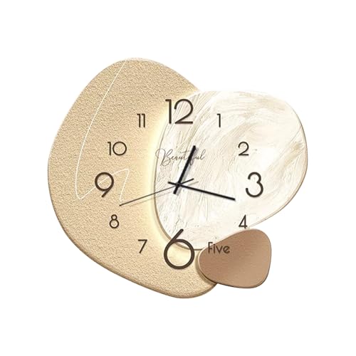 Ergocar Horloge Murale, Créative Silencieuse,Moderne en Porcelaine Cristalline De Style Nordique, Décoration à Piles pour École, Salon, Cuisine, Bureau