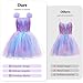 Esvaiy Wicked Glinda Costume Girls Purple Tulle Sequin Dress with Accessories Glinda Dress for Girls Halloween Christmas Cosplay (Purple, 7-8 Years)