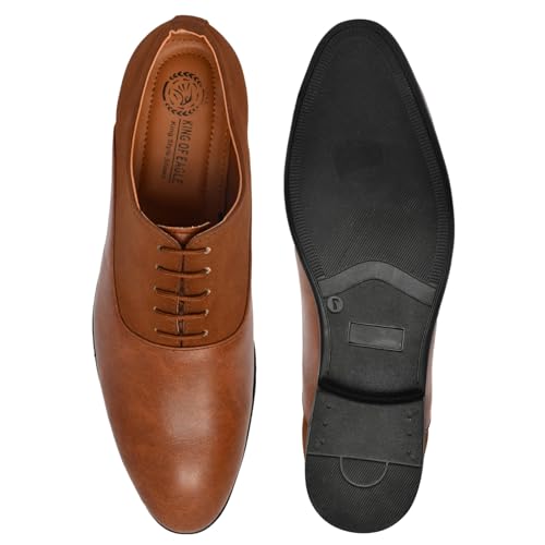 Mens-Brown-Leather-Lace-up-Formal-Shoes-27-cm-Length