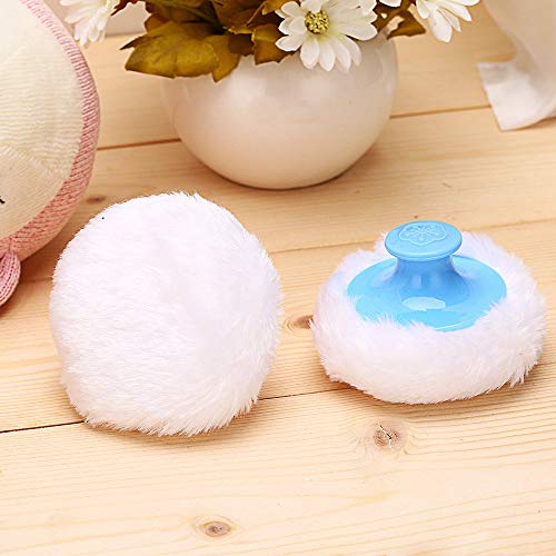 Image of Baybee Ultra Soft Baby Powder Puff with Storage Box for Newborns and Infants - Gentle, Mess-Free Powdering Solution for Babies Sensitive Skin | BPA-Free, Antibacterial Portable PowderPuff (Blue Small)