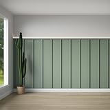 Weysat 1 Set 157.48 x 62.99 Inch Mdf Board and Batten Wall Panel Kit Premade Wainscoting Panels Decorative Wall Molding Trim Slats Paintable Accent Kit for DIY Home Bedroom Living Room Decor