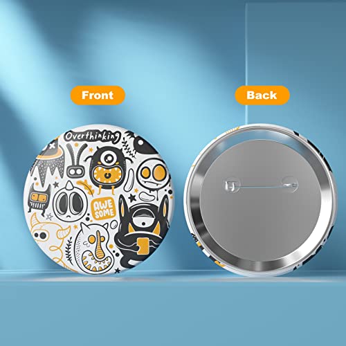 Dyna-Living 200Pcs Buttons Badges Pins 58mm/2.28inch Badge Making Kit Metal Round Badge Blank Button Pins for DIY Crafts Supplies Kids Party Gifts