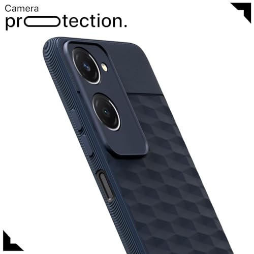 Image of Outlouders Bumper Case for iQOO Z9 Lite 5G / Vivo T3 Lite 5G / Vivo Y18 / Y18e / Y03 | Full Camera Protection | TPU Soft Flexible Shockproof Back Cover (Blue)