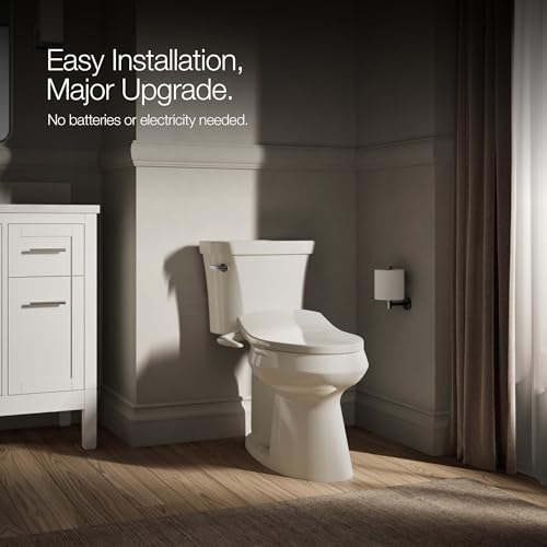 image for Kohler PureWash M250 Manual Elongated Bidet Toilet Seat, Biscuit, Quie