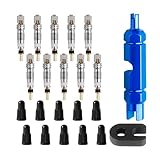 KHGUZ 22PCS Bike Presta Valve Core Kit, Motorbike Tubeless Valve Caps with Alloy Remover Tool, Dirt Bike Presta Valve Stem Core Adapter Accessories, Universal for Road MTB Bike Tires