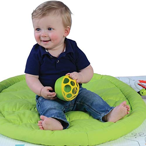 Constructive Playthings Kids Poly-Filled Cotton Crawling Mat, Green