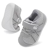 Besroad Toddler Boys Girls Shoes Breathable Lightweight Fashion Casual Baby First Walking Shoes Running Athletic Sneakers Lightweight Strap Tennis Shoes Light Grey 3.5-4.5 Infant