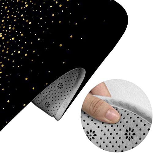 3-teiliges Badezimmerteppich-Set, Goldener Glitzer, glitzernde Blasen, Champagnerpartikel, waschbare Badteppiche, rutschfest, mit Rückenpolster, Konturteppich und Toilettendeckelbezug – Bild 5