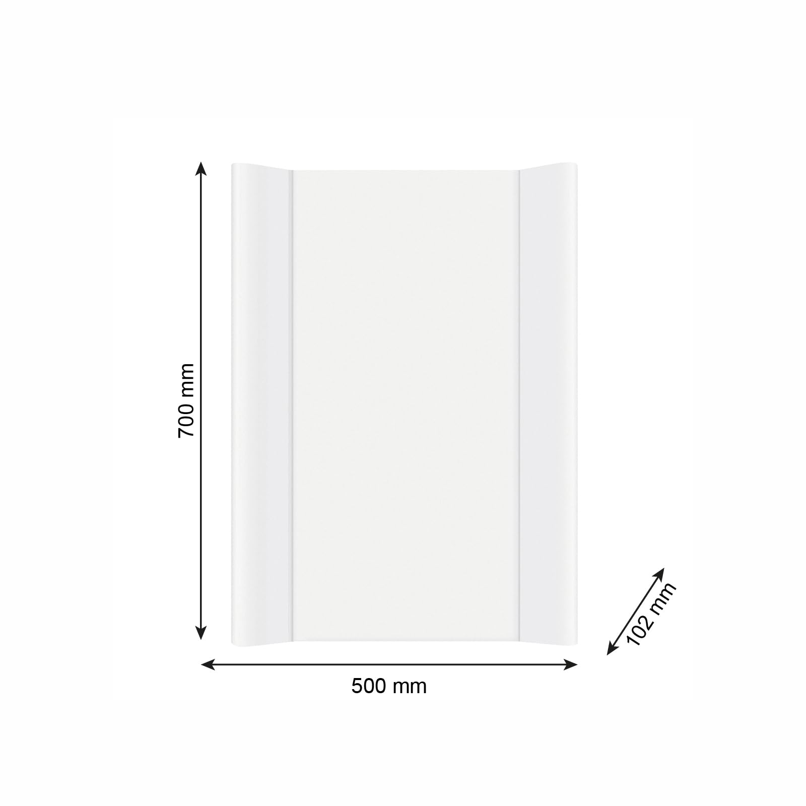 Rotho Babydesign Materassino fasciatoio con bordo rialzato 70x50x10cm Bianco