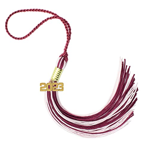 Tassel Depot 2023 Maroon/Light Pink Graduation Tassel - Every School Color Available - Made in USA