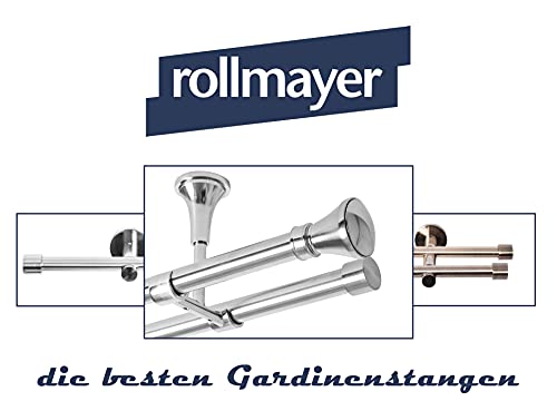 Rollmayer elegant und modern metall Gold Matt Vorhangstange/Gardinenstange Ø 19mm Rohr (240cm Crux, im Gold Matt, 2-läufig) verschiedene Größen und Endstücken. Ohne Ringe!