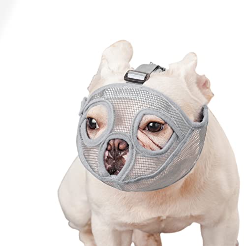 ILEPARK Bozal para Perros de Hocico Corto, Bozal de Bulldog Anti-Mordiscos y...