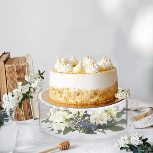 Jucoan Clear Acrylic Cake Stand, Dessert Display Stand Cupcake Stand with Hollow Bottom, 11.8 Inch Round Cylinder Display Riser for Wedding Birthday Baby Shower Christmas Party Dessert Table Display - Image 7