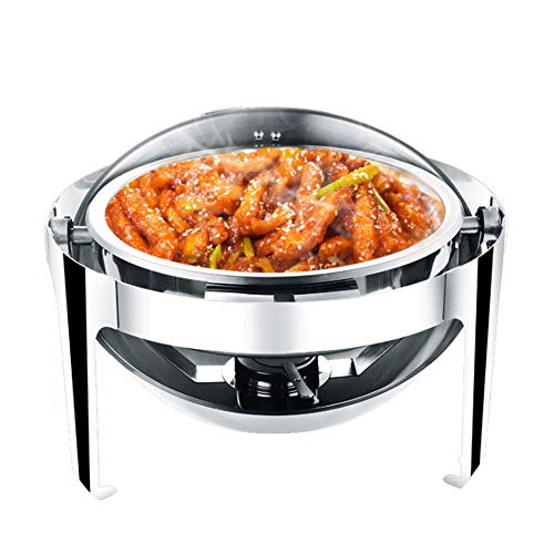 Aquecedor de comida redondo Chafing Dish, Aquecedor de álcool Aço inoxidável Chafer Dish Buffet Reun