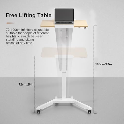 GMBAYUE Rednerpult Mobil Klappbar, Mehrzweck-Podium, Standing Desk für Laptops, Höhenverstellbarer Vortragspodiumständer für Restaurants, Kirchen, Seminare und Schulen(Yellow) – Bild 5