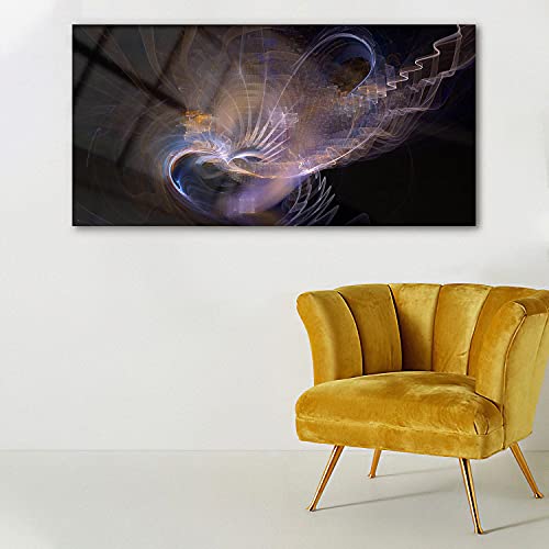 Art mural abstrait sur verre 140x70cm tableau salon et chambre - 3