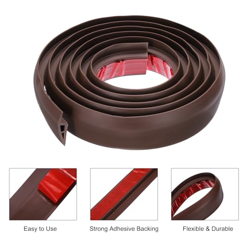 QUARKZMAN Bodenübergangsleiste Selbstklebend, 3m/9,8ft Laminat Türübergangsleisten Teppichkantenleiste für Teppichtüren zur Überbrückung von Bodenlücken Passend für 10mm Höhe, Kaffee