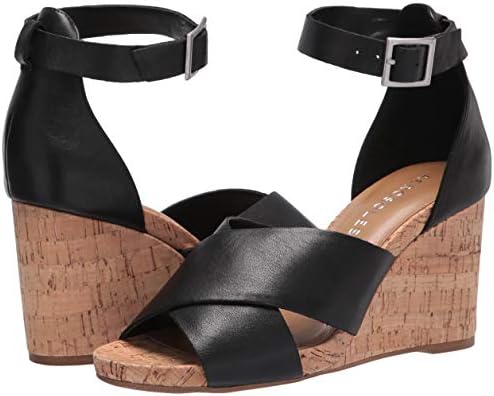 Aerosoles Women's Carnegie Wedge Sandal, Black Leather, 7.5 | Image 6