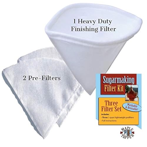 Maple Syrup Filter Set - 1 Qt. (3 pieces) - One Heavy Duty Synthetic Filter and Two Pre Filters - REUSABLE Perfect Size for at Home Sugaring (1 Quart). Made in USA