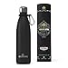 Produktbild Greens Steel Edelstahl Trinkflasche - 500 ml, Schwarz I Doppelwandige vakuumisolierte Wasserflasche I Mit Karabiner & Geschenkbox I Wiederverwendbar & auslaufsicher für Erwachsene & Kinder, BPA frei
