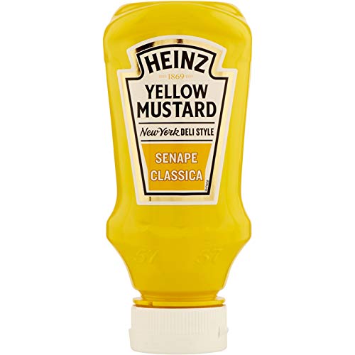 YELLOW MUSTARD HEINZ SENAPE CLASSICA MOSTARDA BOTTIGLIA SQUEEZE DA 240 GR