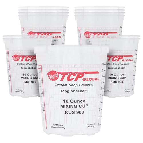 Image of Box of 12 each - 8 Ounce PAINT MIXING CUPS by Custom Shop - Cups have calibrated mixing ratios on side of cup BOX OF 12 Cups
