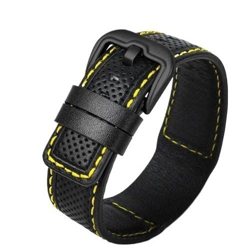 Bracelet montre Dietrich 24mm en cuir vachette noir Blackyb