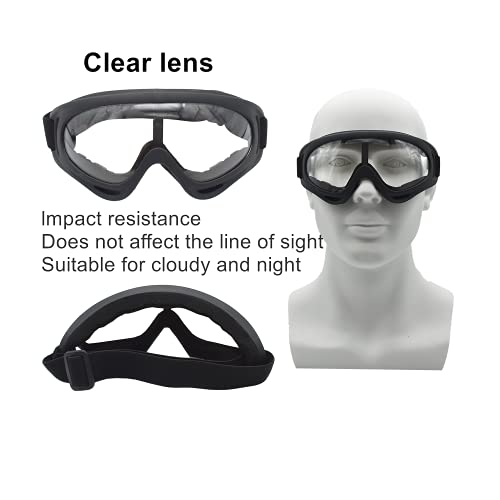 Ljdj Motorcycle Goggles - Glasses Set Of 2 - Dirt Bike Atv Motocross Anti-Uv Adjustable Riding Offroad Protective Combat Tactical Military Goggles For Men Women Kids Youth Adult #TOP4