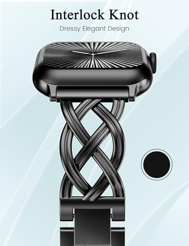 Image of TOYOUTHS Dressy Bracelet Compatible with Apple Watch Bands 38 /40 /41 /42 /44 /45 /46 /49mm Women, Celtic Stainless Steel Metal Fancy Nice Pretty Strap for iWatch Series 11 10 9 8 7 6 5 4 Ultra /SE 3 2 1