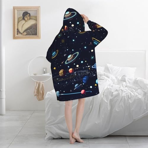 Couverture à capuche surdimensionnée avec imprimé constellation pour adulte