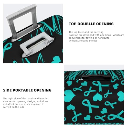 Travel Luggage Cover Sunflower Food Allergy Awareness Fashion Washable Baggage Suitcase Protector Fit For Luggage Large4