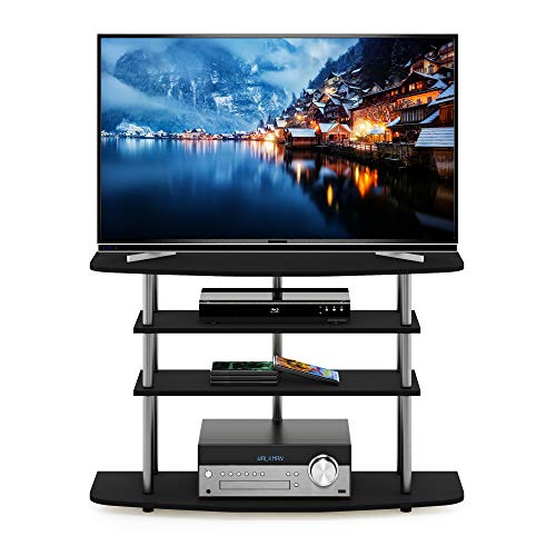 Image of Furinno Frans Turn-N-Tube TV Stand for TV Size up to 43 Inch, 4-Tier, Black Oak