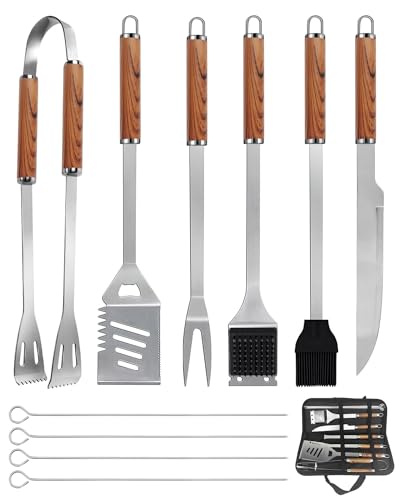 KALAHOL 11-in-1 BBQ Tools Set Extra Thick Stainless Steel Grill Tool Set with Storage Bag, Premium Complete Outdoor BBQ Utensils Set Professional Barbecue Accessories BBQ Kit for Men and Women Gift