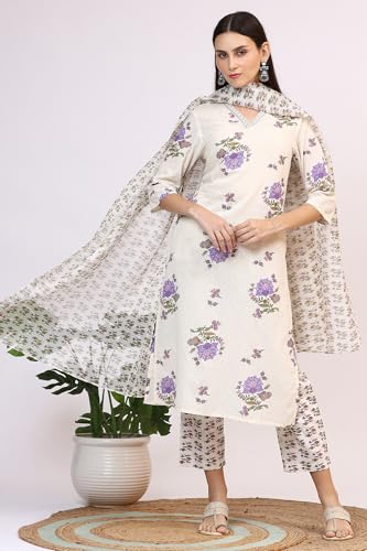 Image of W for Woman Orange Abstract Printed Tiered Spaghetti Kurta and Leggings Set with Dupatta
