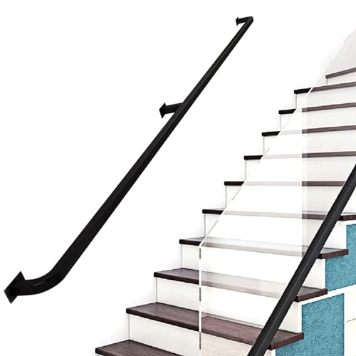 Rampe d'escalier en fer noir de 450 cm pour la sécurité de votre intérieur - 2