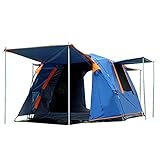 EIN Schlafzimmer, Zwei Hallen, 3-4 Personen automatisches Zelt, quadratisches Dach, automatische Geschwindigkeits Öffnung, mit Schneefang Camping (Color : Blue)