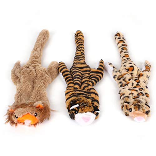 Popetpop 1 peça de brinquedos para cães de pelúcia chata sem enchimento durável skinny interativo ma