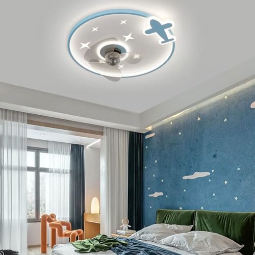 Indoor-6-Speed-Ceiling-Fan-Light-Dimmable-LED-Ceiling-Light-with-Fan-Girl-Boy-Kids-Room-Mute-Ceiling-Fan-with-Light-Low-Profile-Ceiling-Lights-Fan-Lighting-Flush-Mount