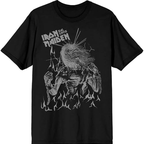 Iron Maiden Est 1975 Life After Death Flames T Shirt Size M