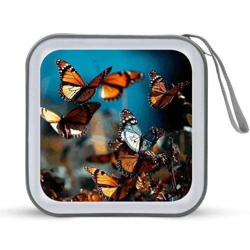 Étui à CD en plastique rigide pour 40 DVD avec motif papillons