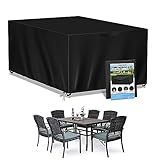 Gartenmöbel abdeckung, Gartentisch Schutzhülle Wasserdicht, 420D Oxford Anti-UV Reißfest Rechteckige Paletten Möbel Abdeckung 160x130x90cm