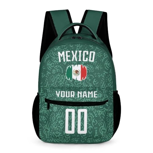 ZSX74B Mexico Custom Kids Soccer Backpack, Personalized School Bag