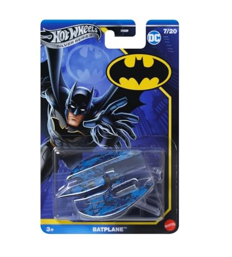 Hot Wheels Batman Batplane 1:64 Scale Die-Cast Vehicle Silver Series JBY13 7/20 Collectible