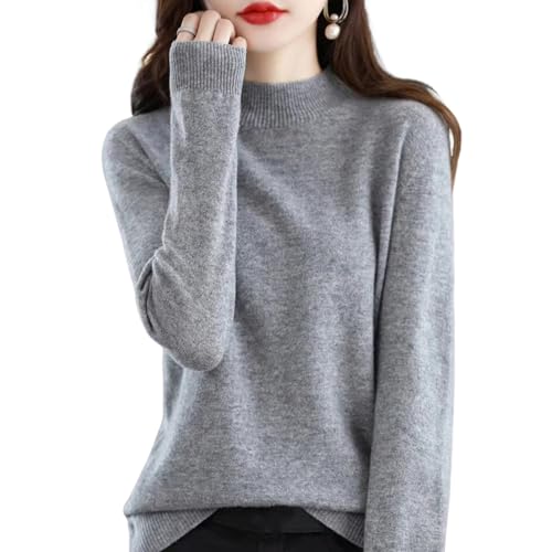 Laibmfc Cashmere Sweaters For Women,100% Cashmere Long Sleeve Sweaters Crew Neck Solid Pullover Jumpers Tops 